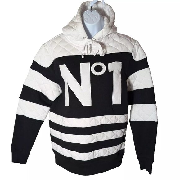 URBAN HERITAGE SWEATSHIRT QUILTED sweater Sz SMALL BLACK WHITE TRULY STUNNING ! - Picture 1 of 14